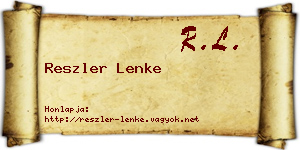 Reszler Lenke névjegykártya